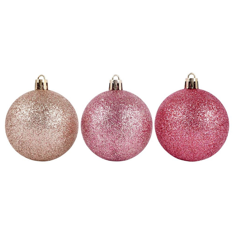 Christmas Baubles Pink Unbreakable 6 cm 6 pcs